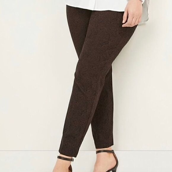 LANE BRYANT Plus Size Allie Skinny Ankle Pants Power Pockets Black Brown Paisley - Picture 4 of 14